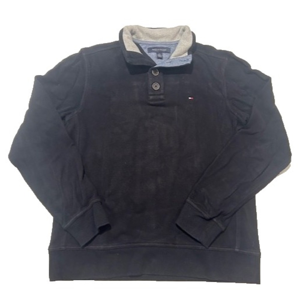Tommy Hilfiger Men's Polo Cotton Fleece Casual Pullover Sweater Black - Size M